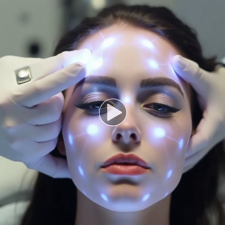 Lumecca IPL treatment on a patient's face